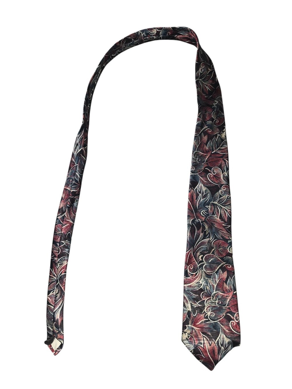 6/8/33. Men's K.E.T.C.H. Burgundy Floral Silk Tie